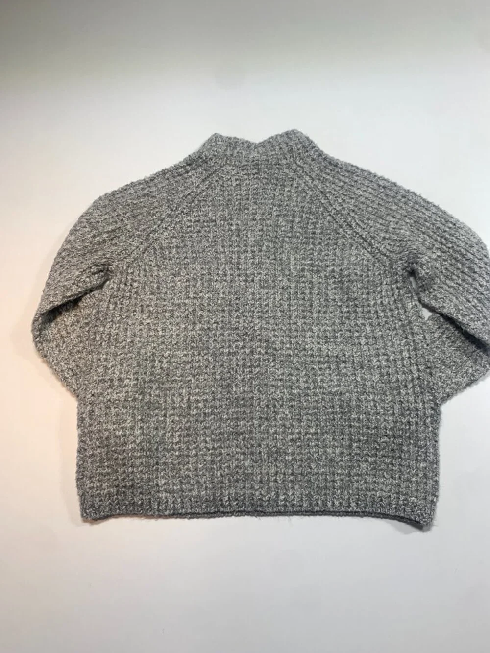 Denver Hayes Cozy Knit Mock Neck Sweater Grey Textured Pullover Size L - Picture 10 of 10